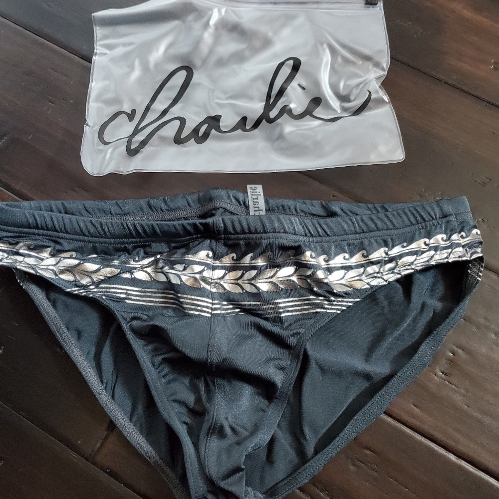 Charlie By Matthew Zink Grecian Foil Swim Briefs